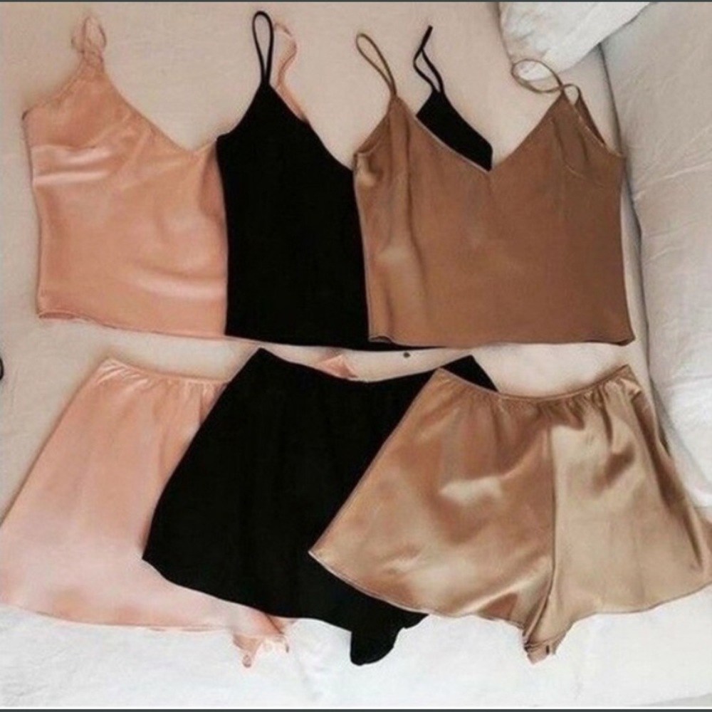 New Pink Silky Pajama Set